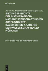 Juli- bis Dezembersitzung