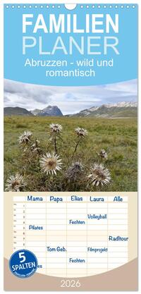 Familienplaner 2026 - Abruzzen - wild und romantisch mit 5 Spalten (Wandkalender, 21 x 45 cm) CALVENDO