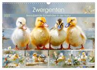 Zwergenten. Bezaubernde Schreihälse in der Natur (Wandkalender 2027 DIN A3 quer), CALVENDO Monatskalender
